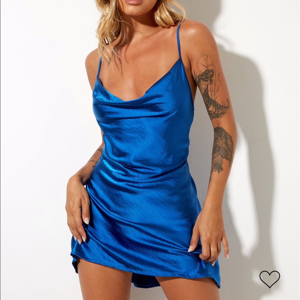 Blue slip dress